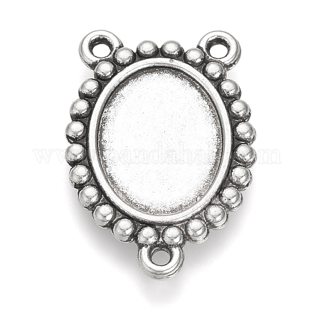 Tibetan Style Alloy Cabochon Connector Settings TIBE-Q075-21AS-LF-1