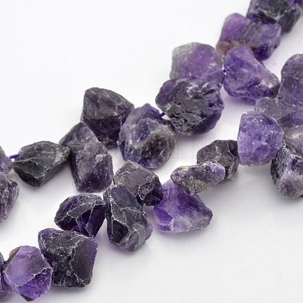 Natural Amethyst Nuggets Bead Strands G-A139-A04-1