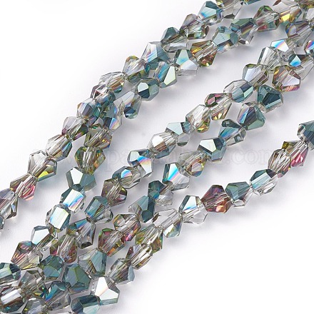 Electroplate Glass Beads Strands EGLA-F144-HP01-A-1