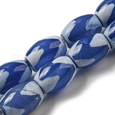 Fili di perline dzi blu in stile tibetano TDZI-NH0001-C09-01-1