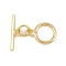 Ring Brass Toggle Clasps, Cadmium Free & Lead Free, Long-Lasting Plated, Real 18K Gold Plated, 4.5~12.5x9~14.5x1.5mm, Hole: 1.8mm