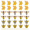 Alloy Enamel Pendants, Bees, Yellow, 18.5x22x5mm, Hole: 1.8mm
