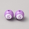 Opaque Acrylic Beads, Round, Plum, 15x15.5mm, Hole: 2mm