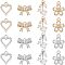 SUPERFINDINGS 16Pcs 4 Styles Cubic Zirconia Pendant Charms 18K Gold Plated Heart Bowknot Flower Cherry Charms Crystal Rhinstone Brass Pendant for Jewelry Making