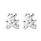 Electroplate Plating Opaque Acrylic Beads, Bear, Faceted, Silver Plated, 18.5x17x12mm, Hole: 2mm