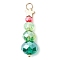 Christmas Theme Brass & Glass Pendants, with 304 Stainless Steel Findings, Star, Golden, 33x10mm, Hole: 3mm