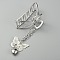 Alloy Claw Hair Clips, No-Slip Grip Jaw Hair Clip, with Iron Findings, Hair Accessories for Woman, Butterfly and Heart, Platinum, 153mm