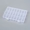 Plastic Removable Bead Containers, with Lid, 24 Compartments, Rectangle, Clear, 19.5x13x3.6cm