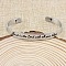 304 Stainless Steel Cuff Bangles for Women Men, with Inspirational Word , Stainless Steel Color, Inner Diameter: 2-3/8 inch(6cm)