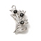 Alloy Pendants, Platinum Charms, Flower, 24x15x6mm, Hole: 1.6mm