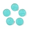 Opaque Resin Pendants, Round, Turquoise, 18.5x3.5mm, Hole: 2mm