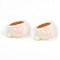 Opaque Resin Cabochons, Coffee with Heart, White, 13.5~14.5x20x7.5mm