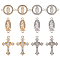 60PCS 6Style Alloy Pendants, with Cubic Zirconia, Cross, Virgin, Mixed Color, 18~29x9~24x2~3mm, Hole: 1.4~1.8mm