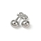 Brass Pendants, Cherry Charms, Long-Lasting Plated, Cadmium Free & Lead Free, Rack Plating, Platinum, 12x13x5.5mm, Hole: 1.4mm