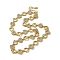 Rack Plating Brass Micro Pave Clear Cubic Zirconia Necklaces, Lead Free & Cadmium Free, Heart, Real 18K Gold Plated, 16-3/8 inch(41.5cm)