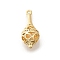 Brass Pendants, Cadmium Free & Nickel Free & Lead Free, Hollow, Hammer Charms, Real 18K Gold Plated, 23x9.5mm, Hole: 1.6mm