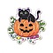 Halloween Printed Acrylic Pendants, Pumpkin, 39.5x40x1.8mm, Hole: 1.6mm