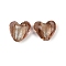 Handmade Silver Foil Lampwork Glass Beads, Heart, Camel, 14.5~15.5x15~15.5x9~10mm, Hole: 1.8mm
