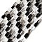 Electroplate Glass Beads, Twisted Form, Faceted, Gradient Color, Black, 7x4.5x3mm, Hole: 0.9mm, about 63pcs/strand, 17.05''(43.3cm)