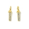 Rack Plating Alloy Rhinestone Pendants, Cadmium Free & Lead Free, Letter I, 11x2x2mm, Hole: 5mm