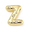 Brass Micro Pave Clear Cubic Zirconia Pendants, Long-Lasting Plated, Cadmium Free & Lead Free, Real 18K Gold Plated, Letter A~Z, Letter Z, 18~19x11~21x5mm, Hole: 2.8~3x1.8~2mm