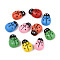Natural Spray Painted Self-adhesive Cabochons, Beetle, Mixed Color, 12~12.5x8~8.5x5.5~6mm