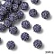 30Pcs Polymer Clay Rhinestone Beads, Grade A, Round, Pave Disco Ball Beads, Purple Velvet, 10x9.5mm, Hole: 1.5mm, 30pcs/set