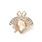 Ladybug Alloy Rhinestone Brooches for Backpack Clothes, Light Gold, 23x25mm