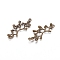 Tibetan Style Links connectors, Alloy, Lead Free and Cadmium Free, Leaf, Antique Bronze Color, Size: about 38mm long, 17mm wide, 2mm thick, hole: 1.5mm, 425pcs/1000g