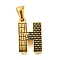 Golden 304 Stainless Steel Pendants, Bark Pattern, Letter H, 17.5x11.5x2.5mm, Hole: 5.5x3mm