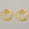 Candy Color Plastic Twist Wave Finger Ring for Women, Gold, US Size 6 1/2(16.9mm)