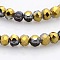Half Plated Faceted Rondelle Glass Beads Strands, Golden Plated, 3.5x2.5mm, Hole: 1mm, about 100pcs/strand, 10 inch