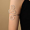 Alloy Upper Arm Open Cuff Bangles, Armband Bangles, Platinum, 2-1/2 inch(6.5cm)