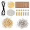 DIY Plastic Braided Bead Bracelet Making Kit, Platinum & Golden, 3~80x1~80x0.4~3mm, Hole: 1.2~1.6mm