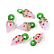 Handmade Lampwork Pendants, Pepper, Pearl Pink, 25.5~29x11.5~14x11.5~14mm, Hole: 2~5x2~4mm