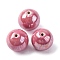 Handmade Polymer Clay Beads, Round, Cerise, 19.5x19mm, Hole: 2mm