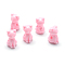 Opaque Acrylic Kitten Beads, Cat, Pink, 14.5x8.5x9.5mm, Hole: 2.5mm, about 860pcs/500g