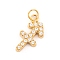 316 Stainless Steel Micro Pave Cubic Zirconia Pendants, with Jump Rings, Real 18K Gold Plated, 12 Constellation Charm, Real 18K Gold Plated, Sagittarius, 11.5x11.5x2mm, Hole: 2.5mm