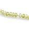 Pearl Luster Plated Faceted Rondelle Glass Beads Strands, Yellow Green, 3x2mm, Hole: 1mm, about 198pcs/strand, 15.7 inch