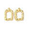 304 Stainless Steel Pendants, Ion Plating(IP), Rectangle Charms, Real 18K Gold Plated, 20x13.5x3mm, Hole: 1.8mm