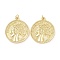 Brass Pendants, Long-Lasting Plated, Coin, Real 18K Gold Plated, 28.5x25.5x2mm, Hole: 4mm