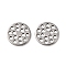 Hollow 304 Stainless Steel Charms, Flat Round, Stainless Steel Color, 6x1mm, Hole: 0.6mm