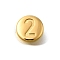 PVD Vacuum Plating 201 Stainless Steel Beads, Flat Round with Number 2, Golden, 7x3.5mm, Hole: 1.5mm