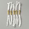 Replacement Fiberglass Torch Wicks, with Brass Tube Holder, for Oil Lamp Alcohol Burner, Golden, White, 28x4mm