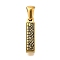 Golden 304 Stainless Steel Pendants, Bark Pattern, Letter I, 17.5x5.5x2.5mm, Hole: 5.5x3mm