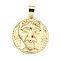 Brass Pendants, Cadmium Free & Nickel Free & Lead Free, Real 18K Gold Plated, Taurus, 23x21x4mm, Hole: 6x4mm
