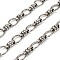 304 Stainless Steel Oval Link Chains, Unwelded, with Spool, Stainless Steel Color, 15.5x12.5x2mm and 16x7.5x7mm