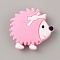 Hedgehog Food Grade Eco-Friendly Silicone Beads, Pearl Pink, 31x33x10mm, Hole: 2mm