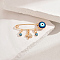 Alloy Kilt Pins for Backpack Clothes, with Evil Eye Pendants, Golden, 4mm