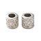 CCB Plastic Esuropean Beads, Large Hole Beads, Column with Flower, Platinum, 7.5x8mm, Hole: 4mm